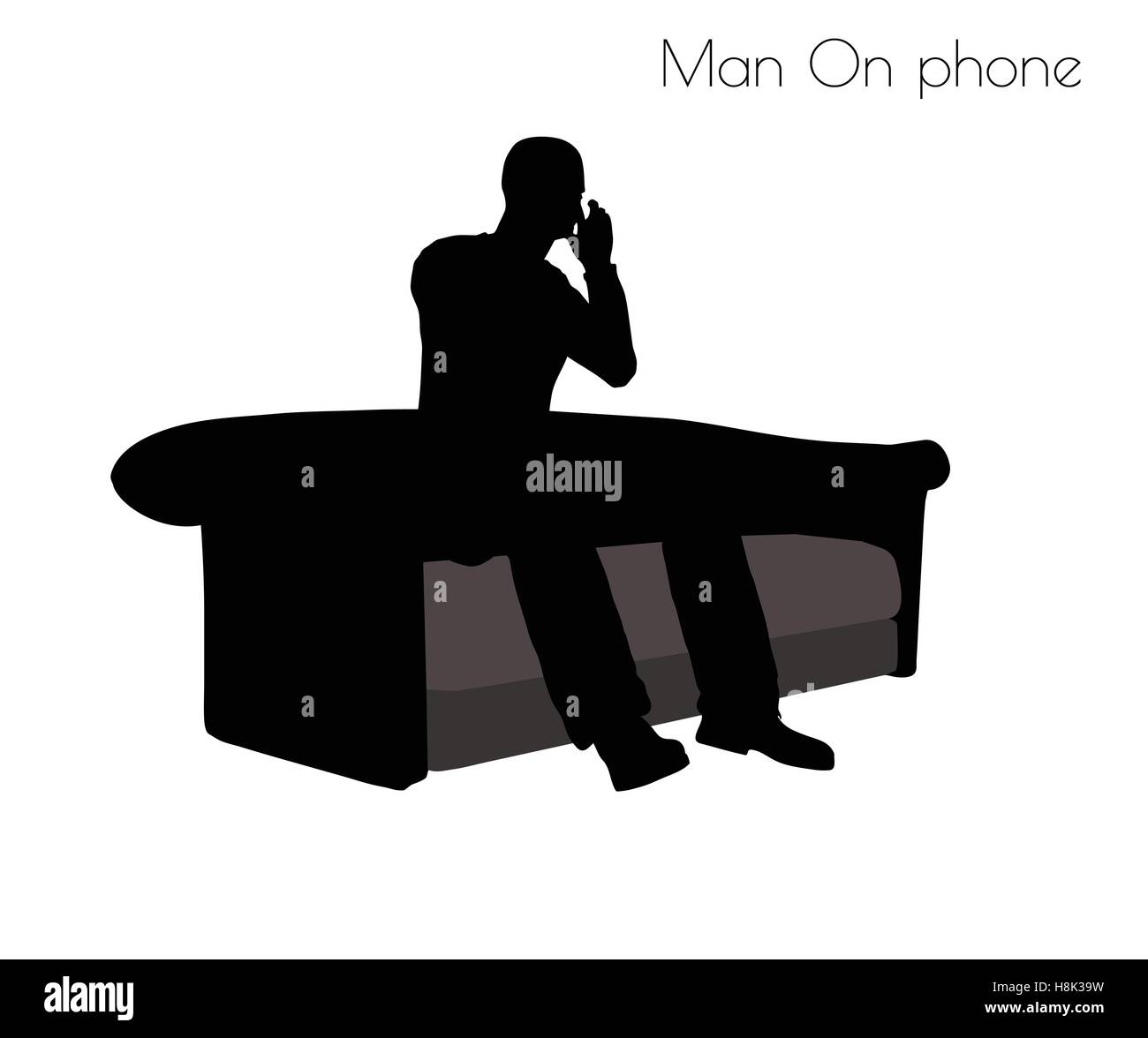 EPS 10 vector illustration of Man On phone pose on white background Stock Vector