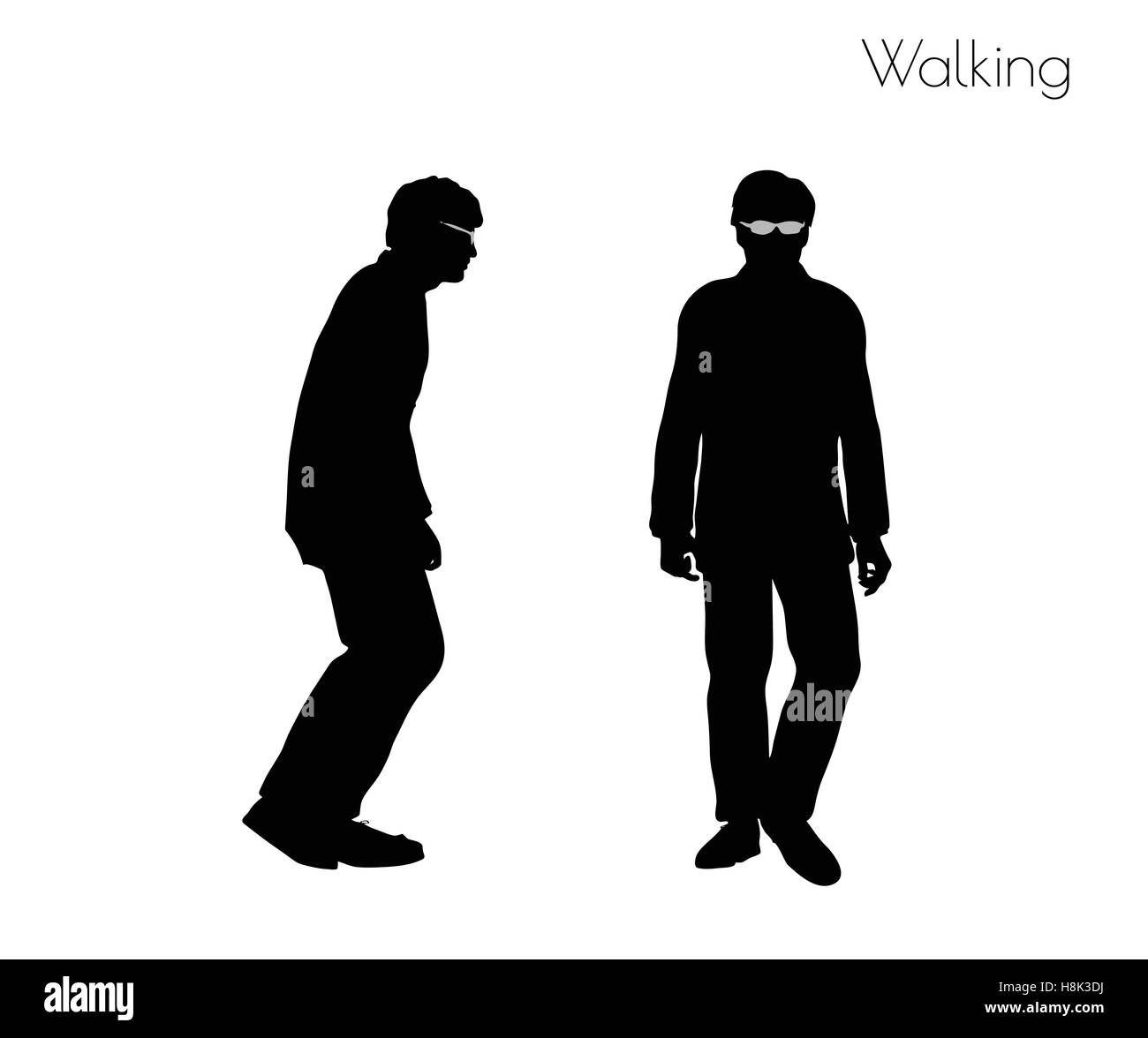 EPS 10 vector illustration of man in Walking pose on white background Stock Vector