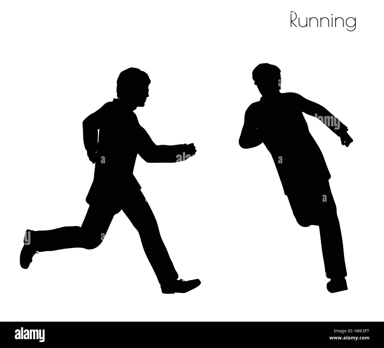 EPS 10 vector illustration of man in Running pose on white background Stock Vector