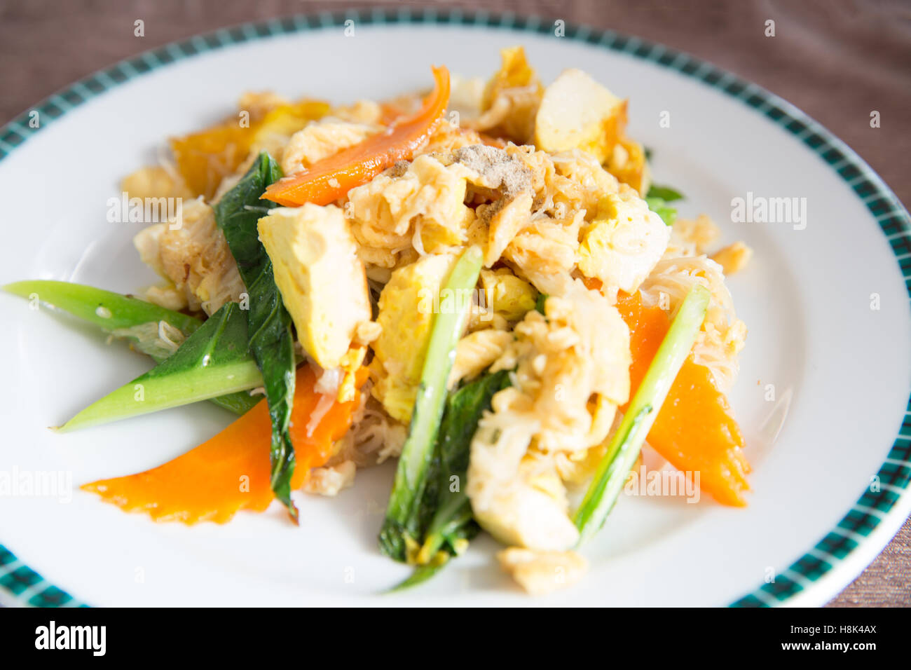 Stirfried noodles with tofu , Chow mein , Chinese cuisine Stock Photo