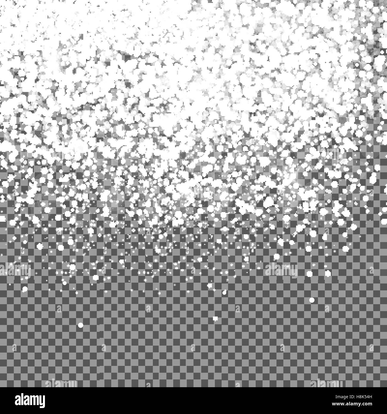 Falling Shining Snowflakes and Snow on Transparent Background. C Stock ...