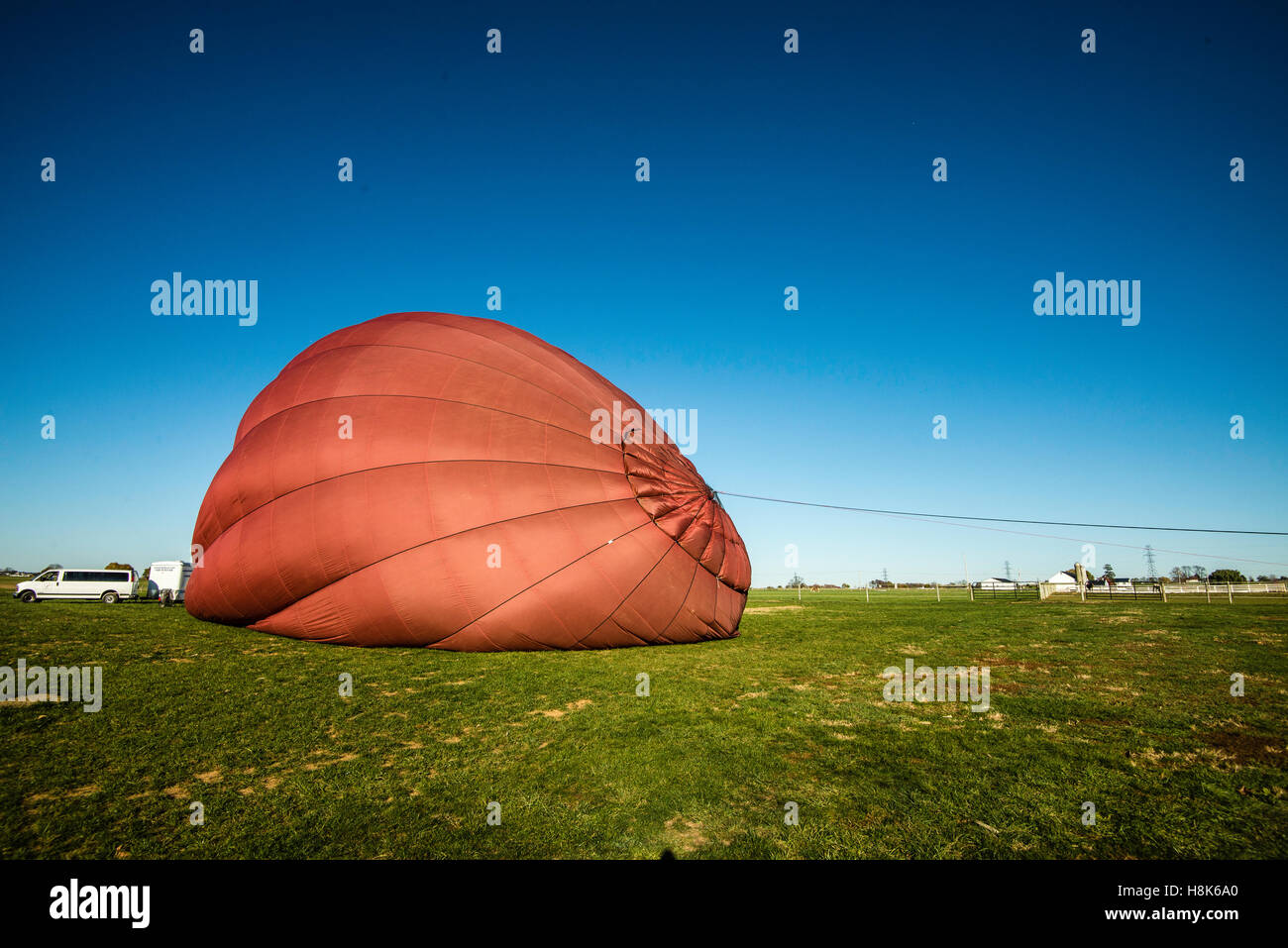 Lancaster, PA hot air balloon and aerial images over farm land Stock ...