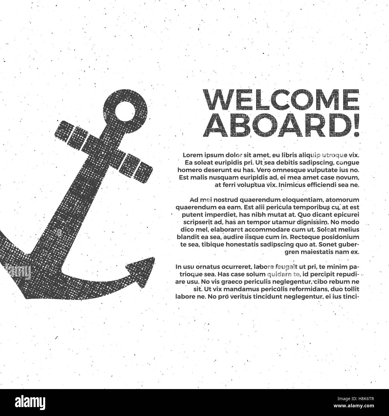 Nautical banner Design. Sailor vector poster template. Anchor Regarding Nautical Banner Template