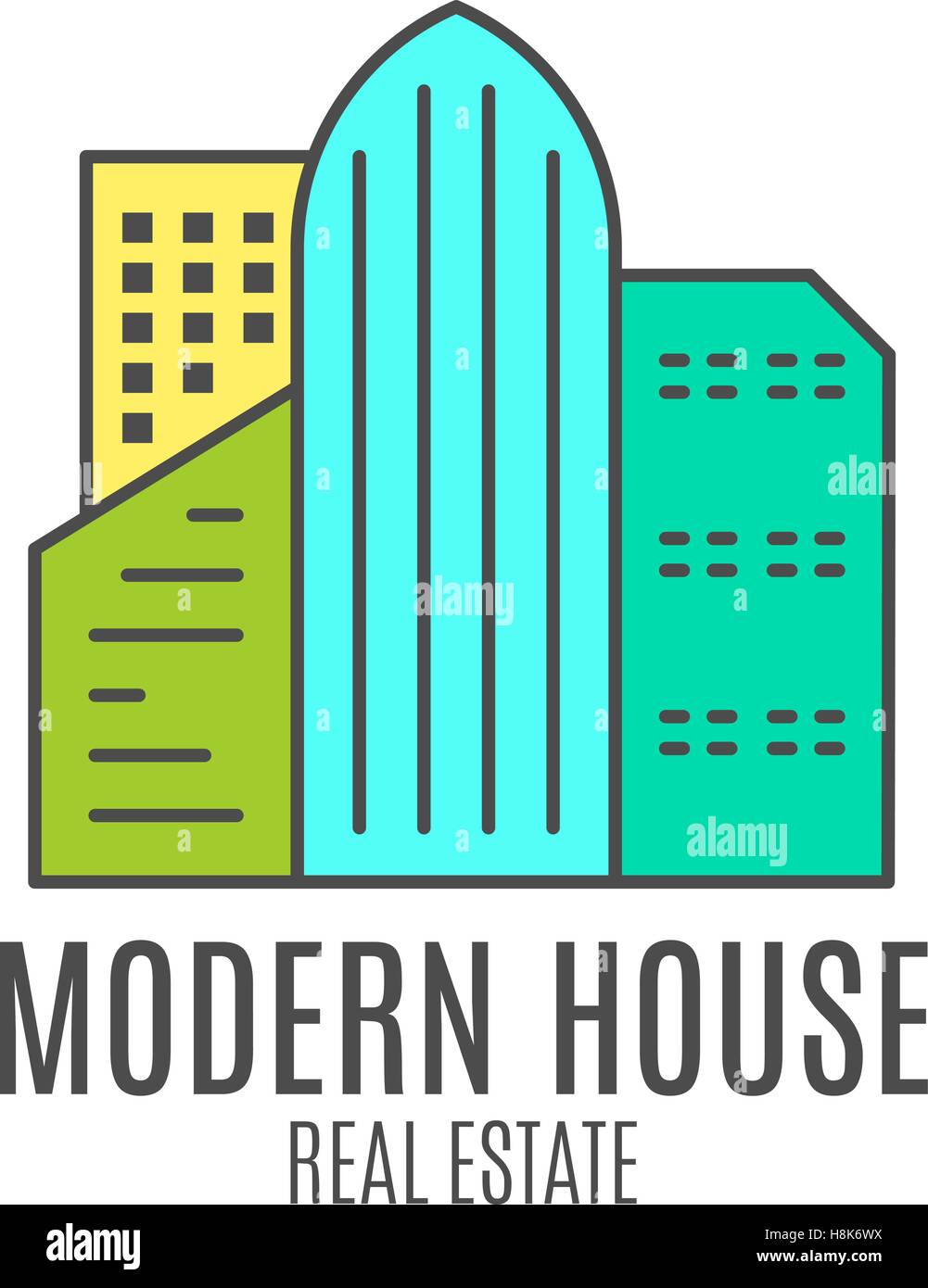 Vector modern house logo design, real estate icon suitable for info ...