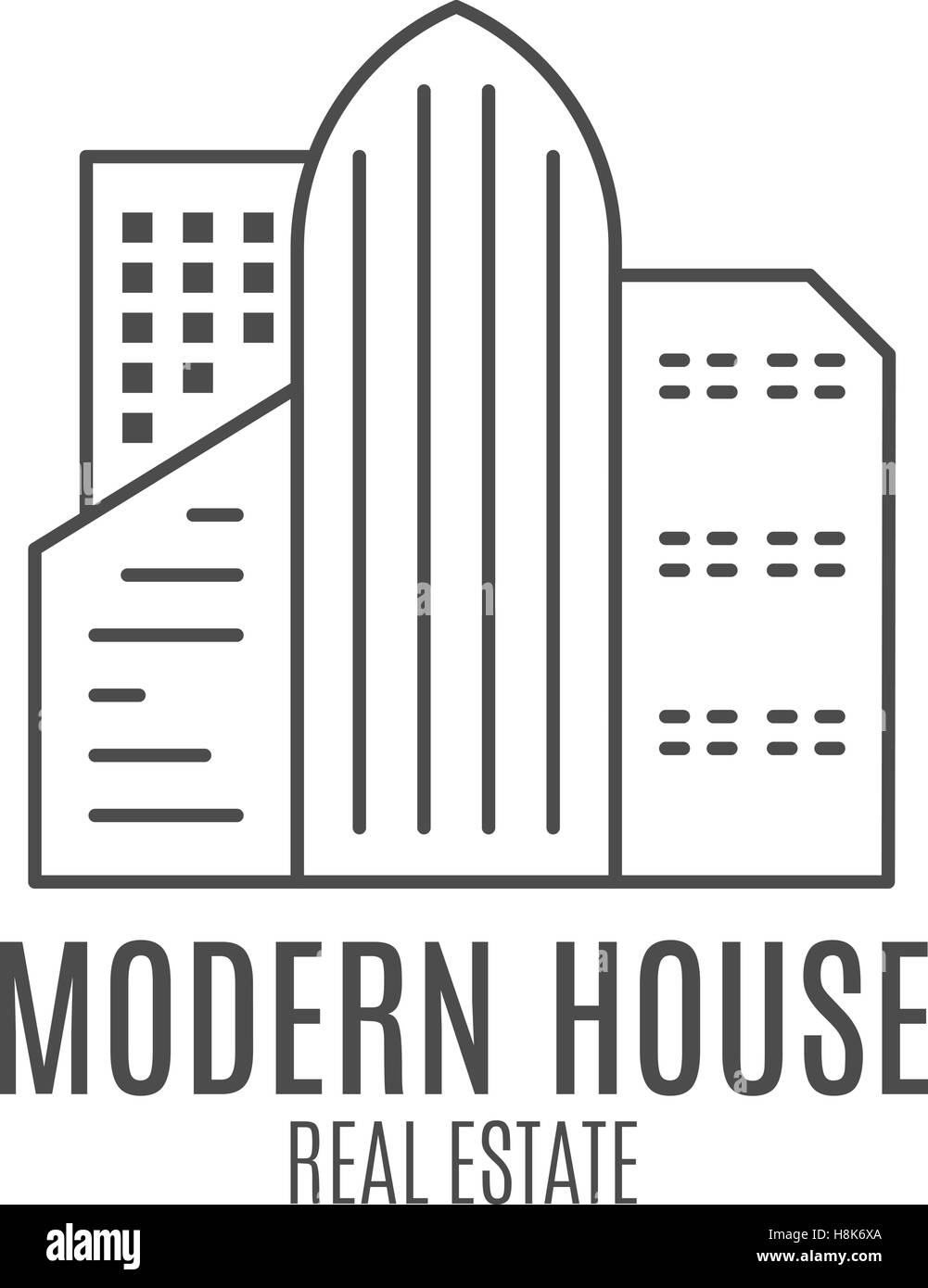 Vector modern house logo design, real estate icon suitable for info ...