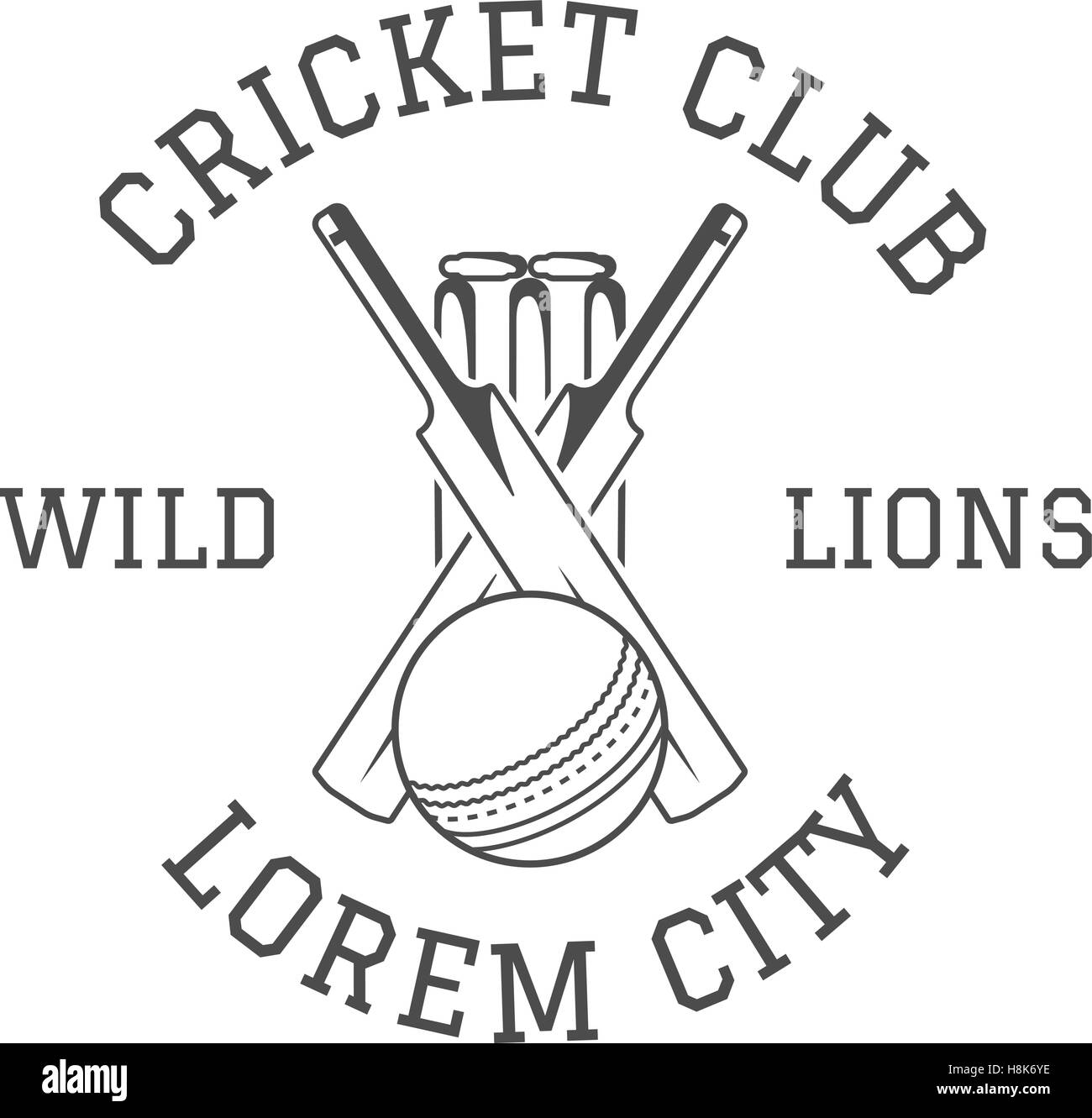 Cricket club emblem and design elements. Cricket club logo design