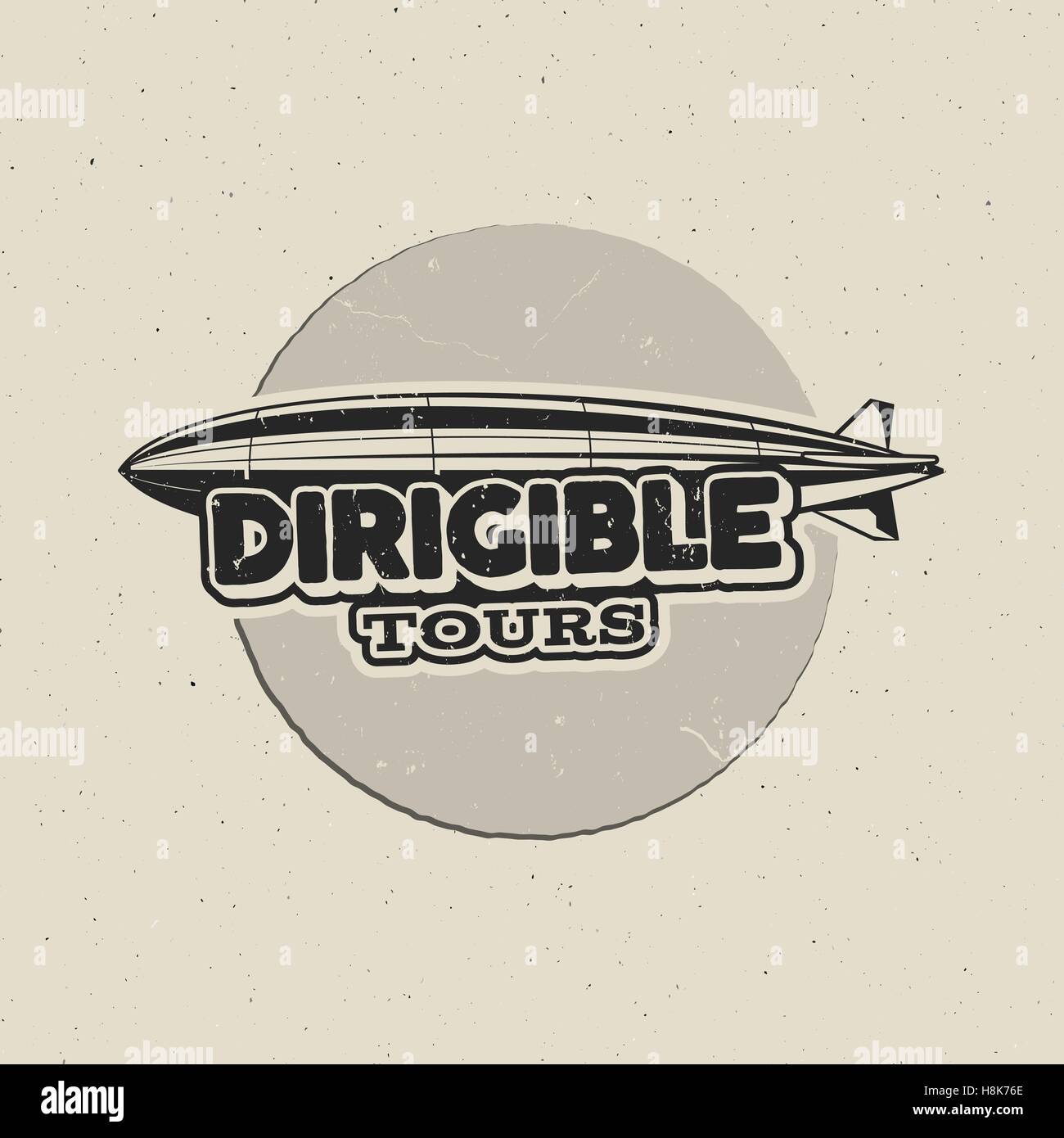 Vintage airship logo design. Retro Dirigible badge, poster. Airplane ...