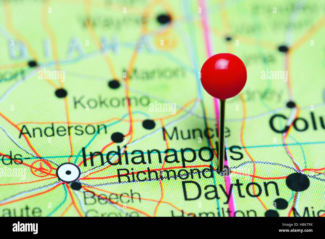 Richmond on a map hi-res stock photography and images - Alamy