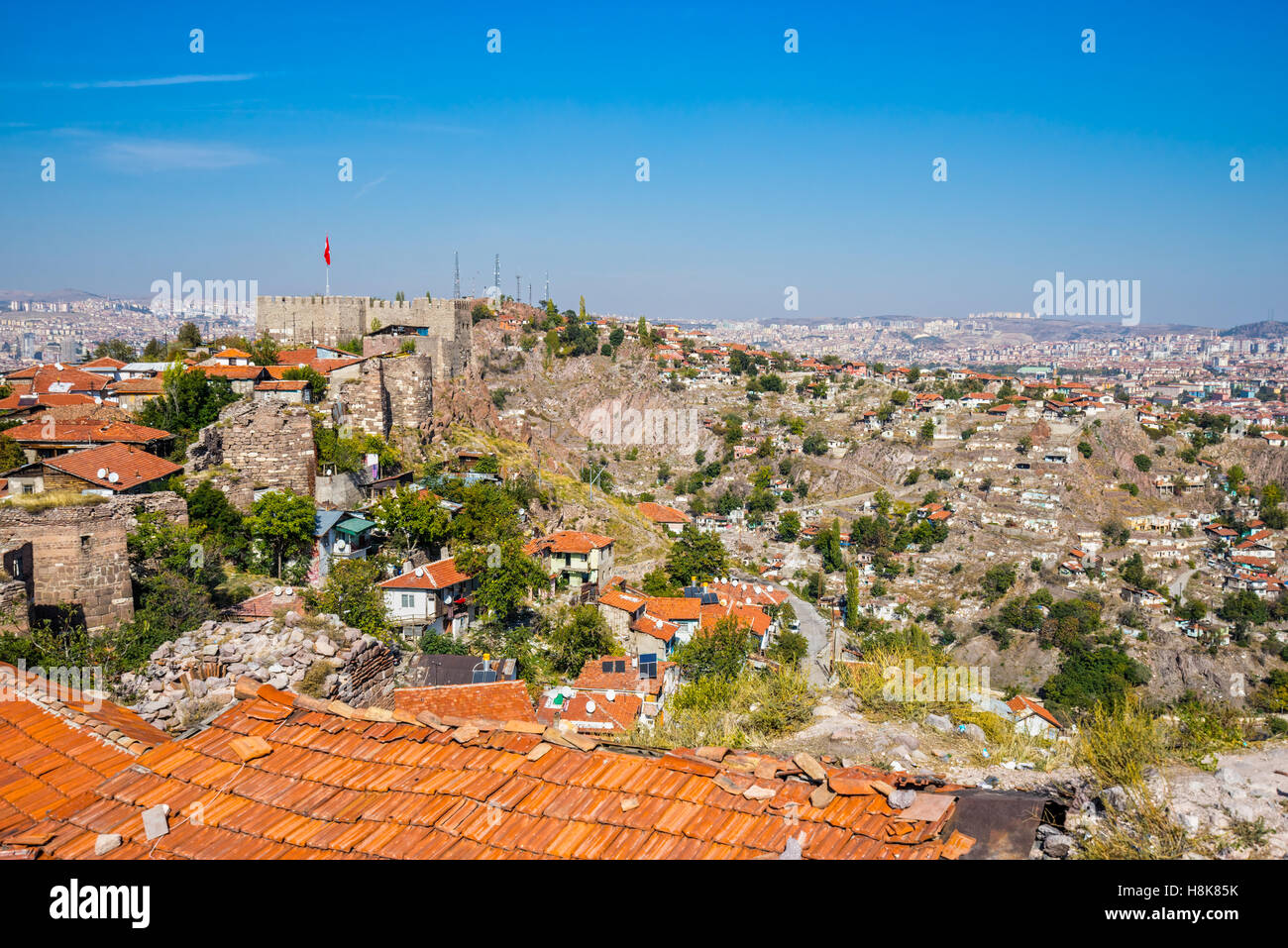 Ankara Castle in Ankara, capital city of Turkey Stock Photo