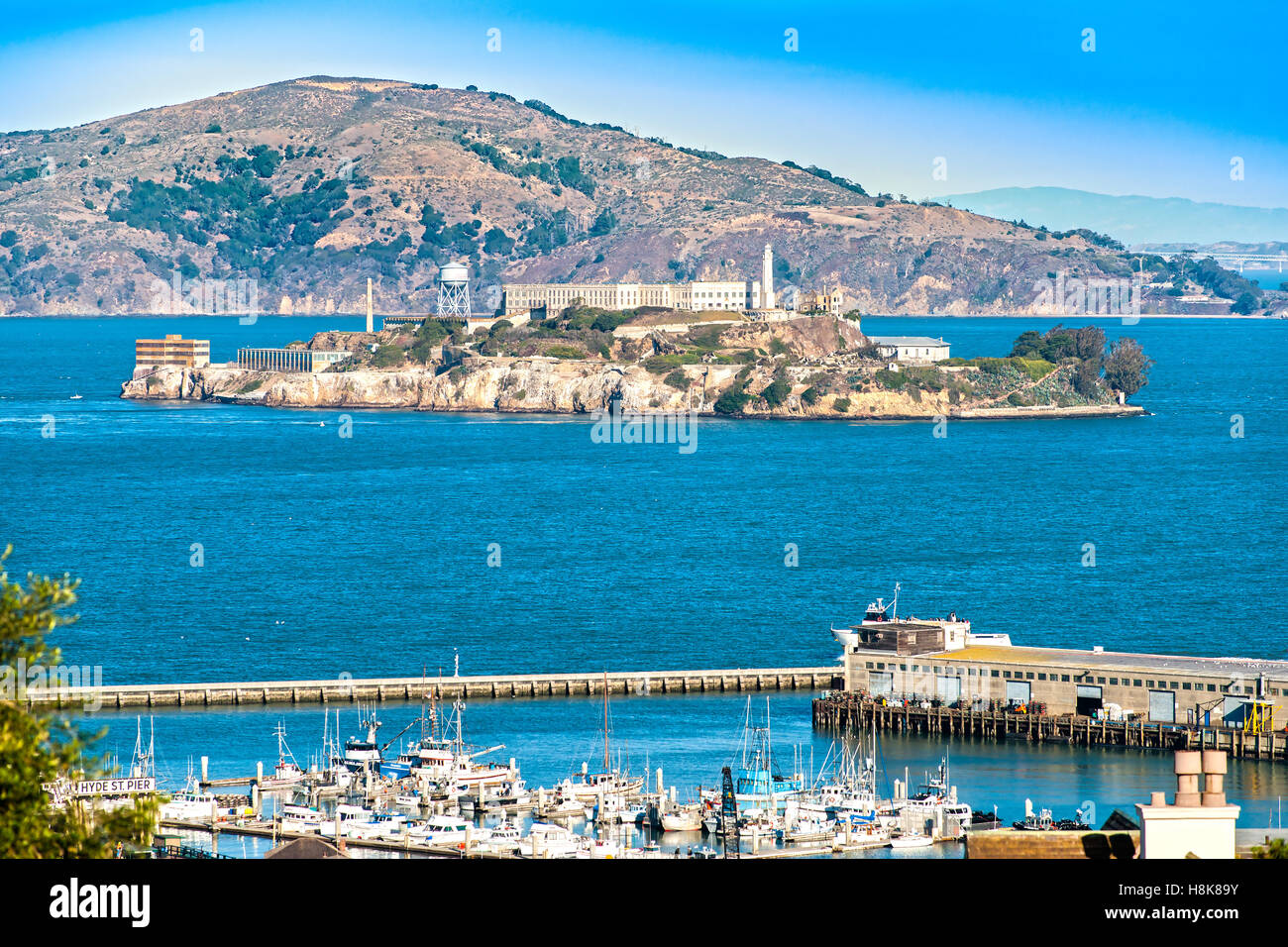 Alcatraz Island in San Francisco, California, USA. Stock Photo
