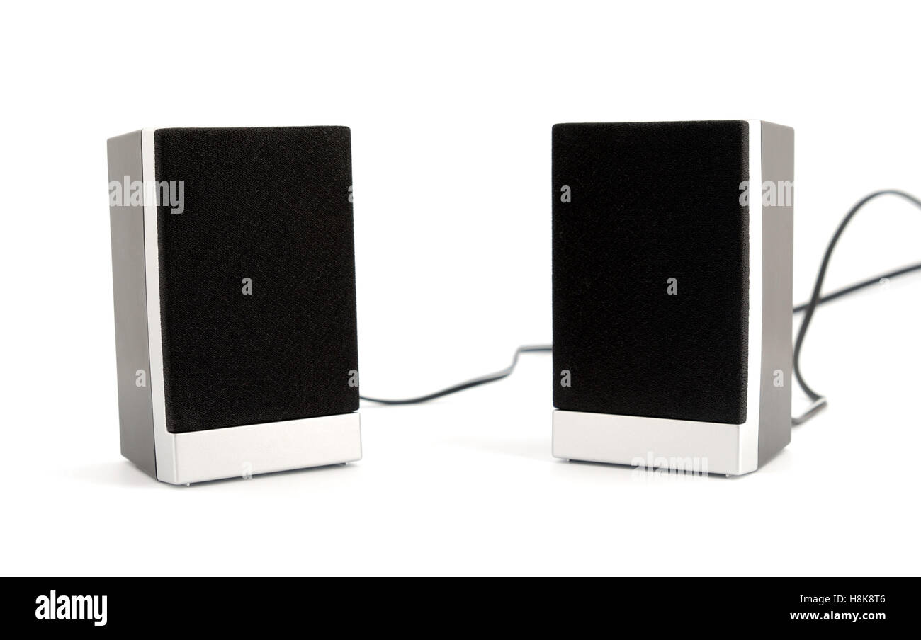 Two Sound Box Two loudspeakers boxes isolated on white background Stock Photo - Alamy