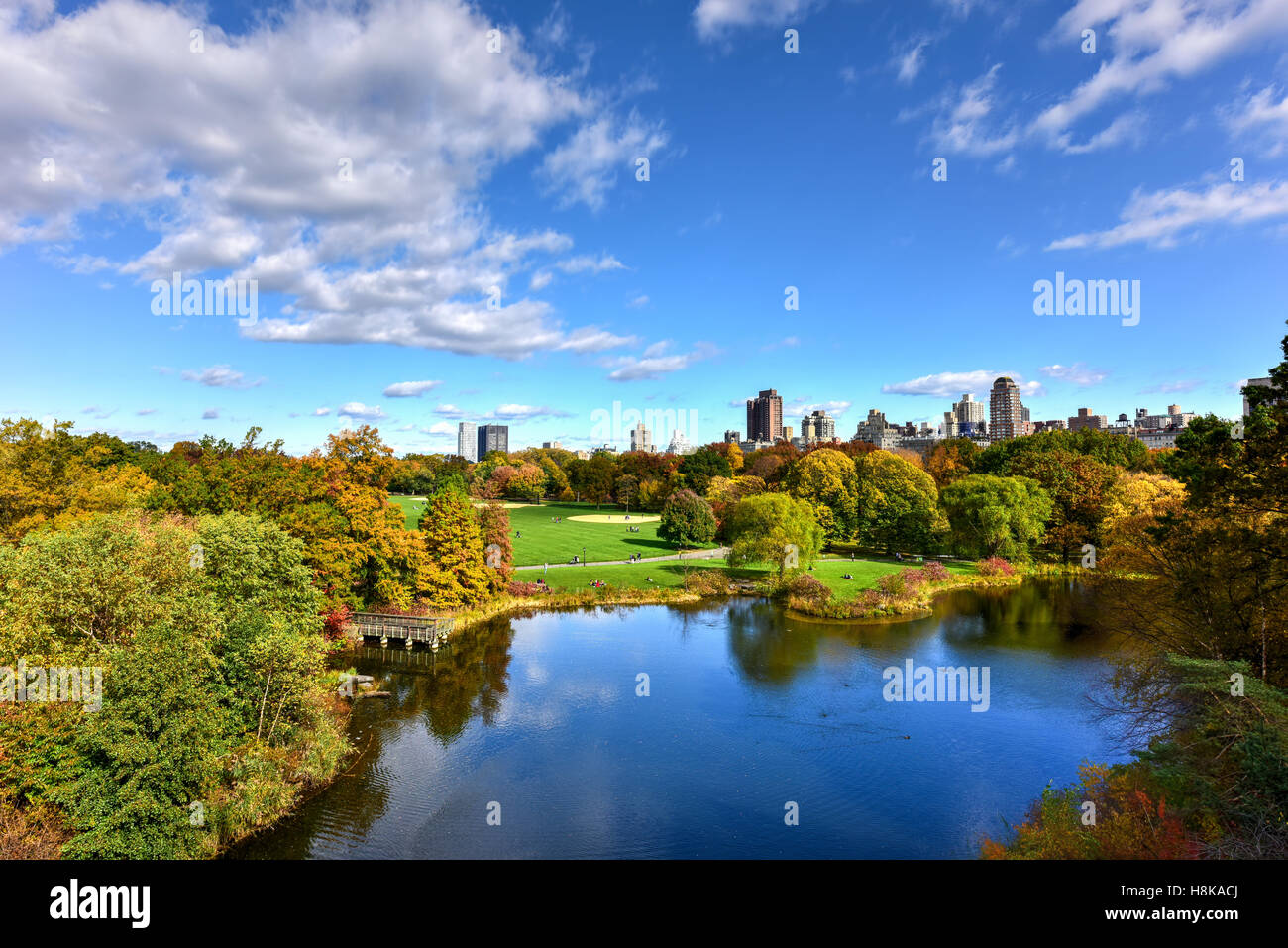 Aerial view of Central Park, New York City in the Autumn Stock Photo ...