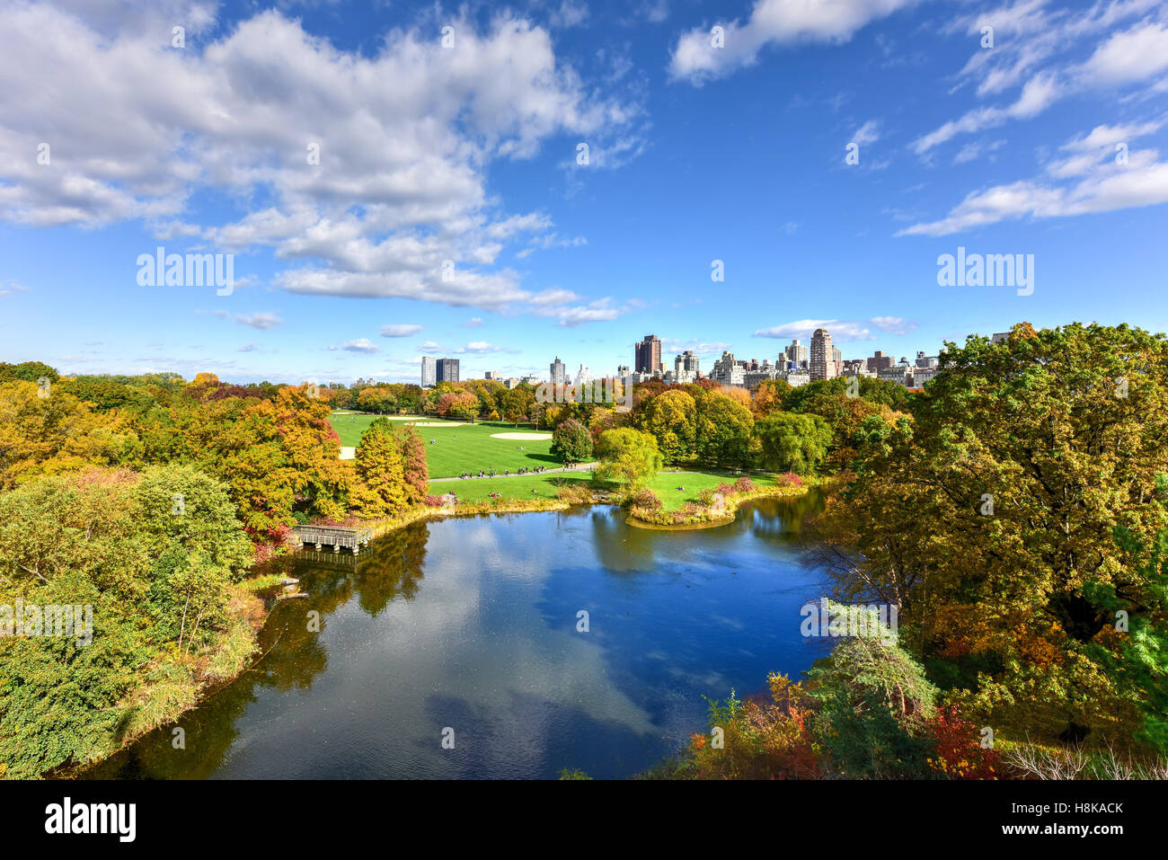 Aerial view of Central Park, New York City in the Autumn Stock Photo ...