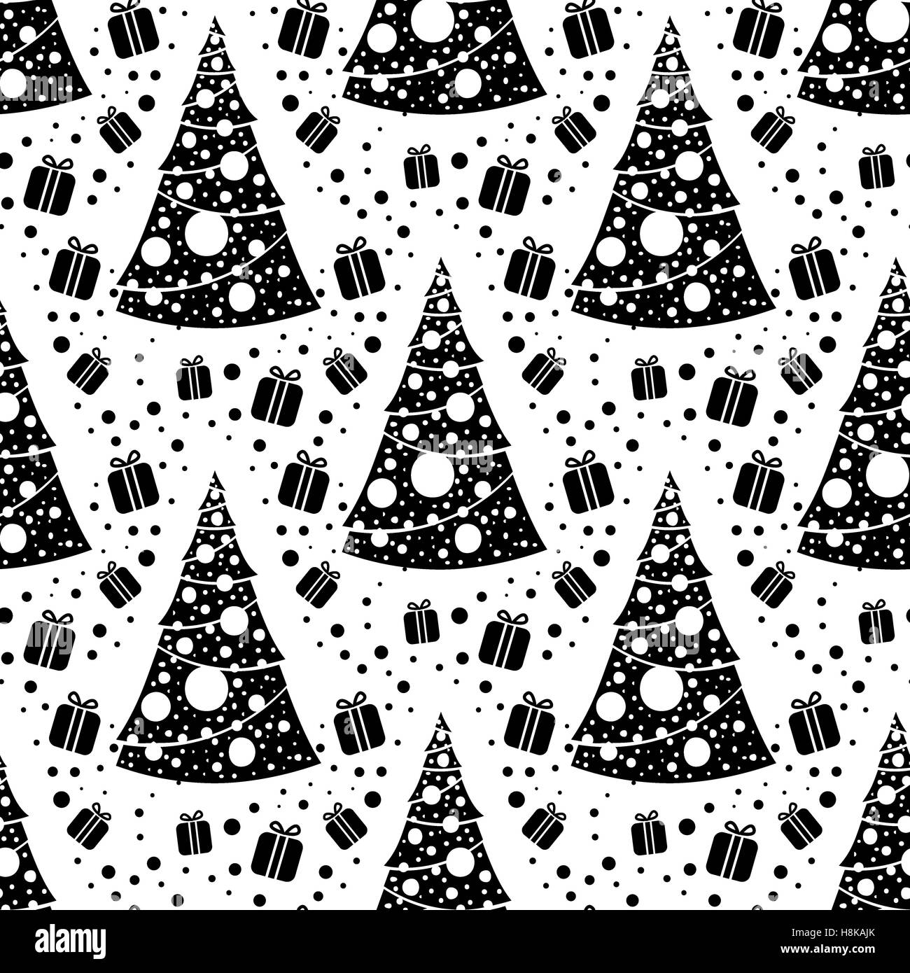 Seamless Christmas pattern with Christmas trees. New Year background in