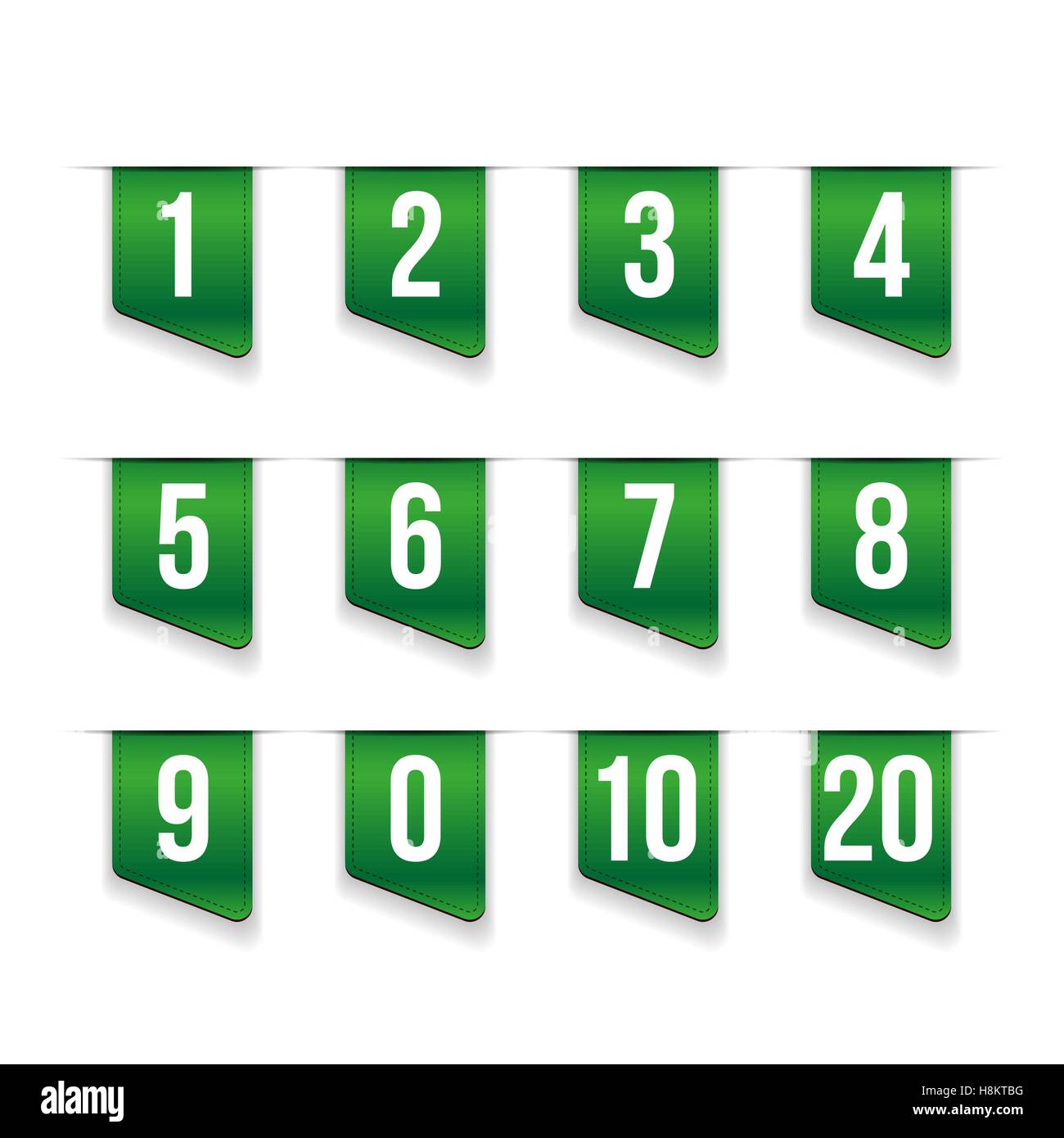 Green ribbons with number set Stock Vector Image & Art - Alamy