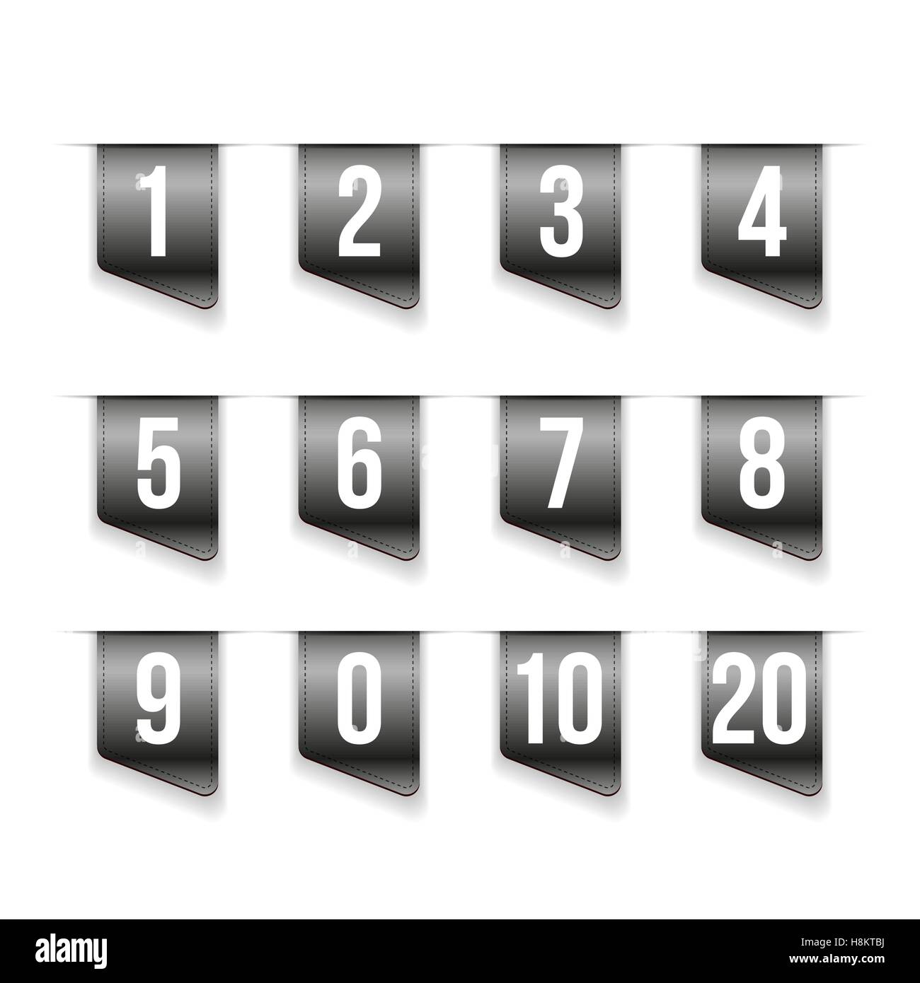 Grey ribbons with number set Stock Vector Image & Art - Alamy