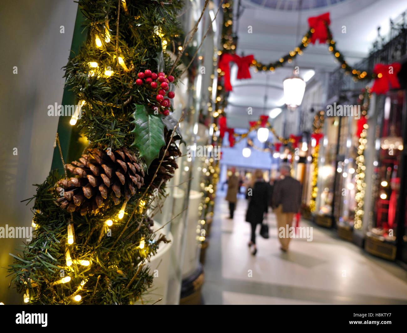 LONDON CHRISTMAS SHOPPING Piccadilly Arcade with traditional luxury