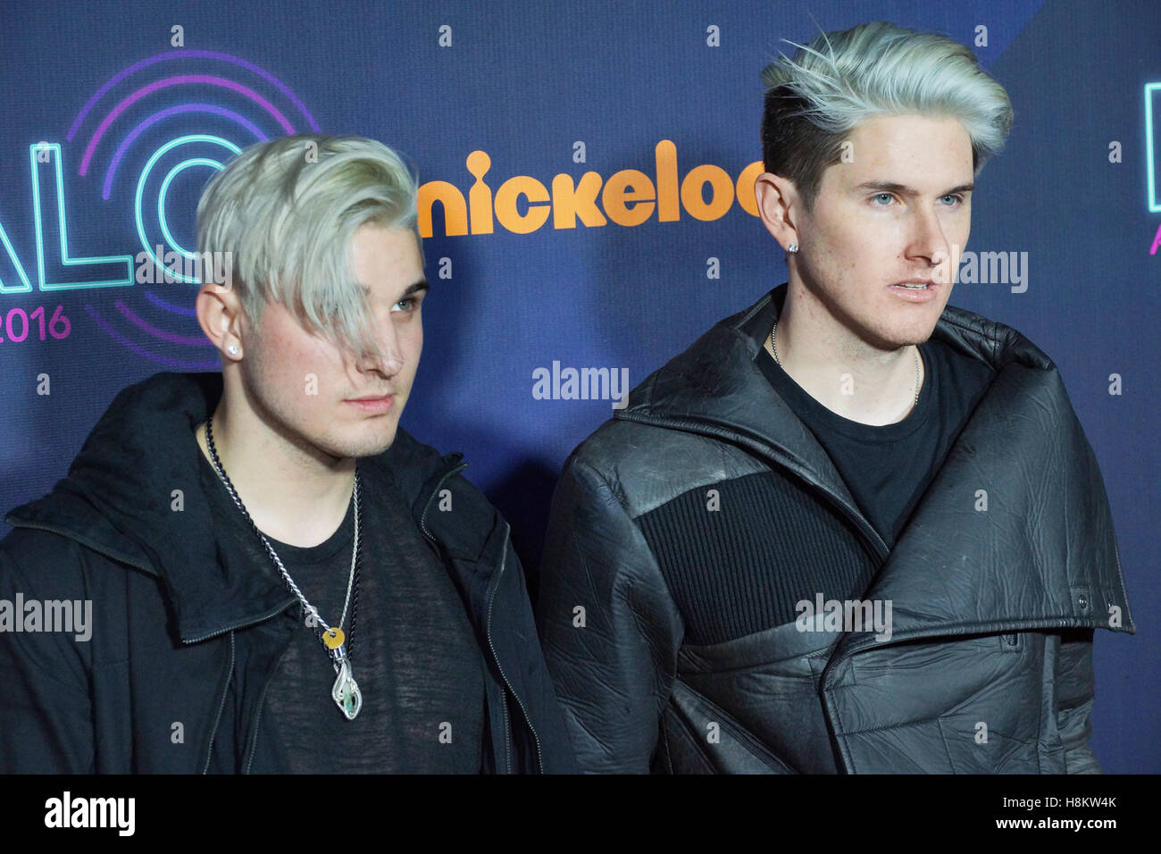 Electronic music production duo Grey November 11, 2016 at The Nickelodeon HALO Awards at Pier 36 in New York, NY. Stock Photo