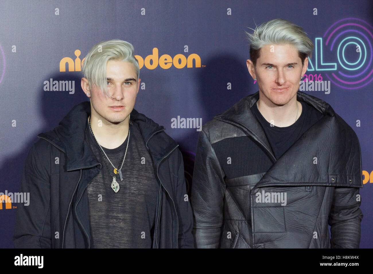 Electronic music production duo Grey November 11, 2016 at The Nickelodeon HALO Awards at Pier 36 in New York, NY. Stock Photo