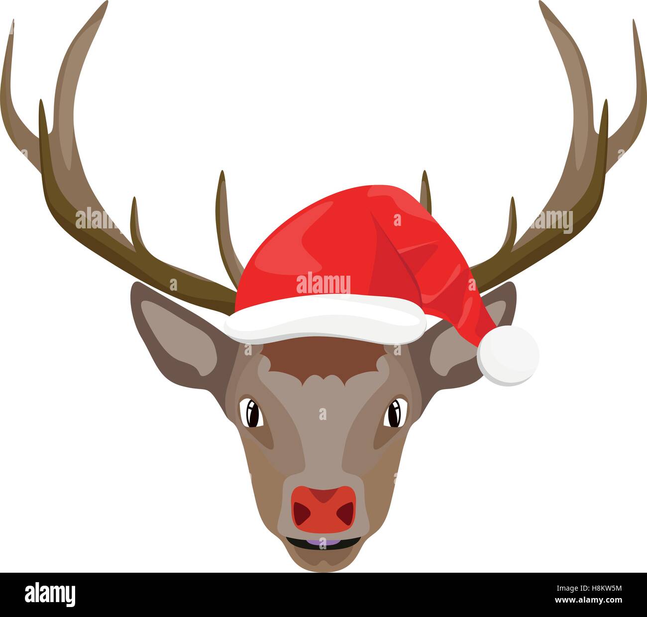 Illustration Reindeer with a red nose for the creative use in graphic ...