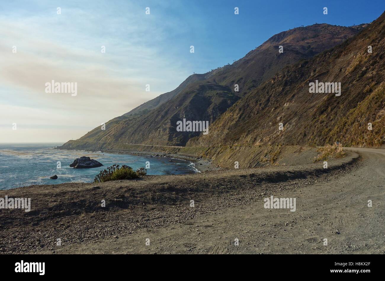 Driving in California on the Pacific Coast Highway (Route 1) from