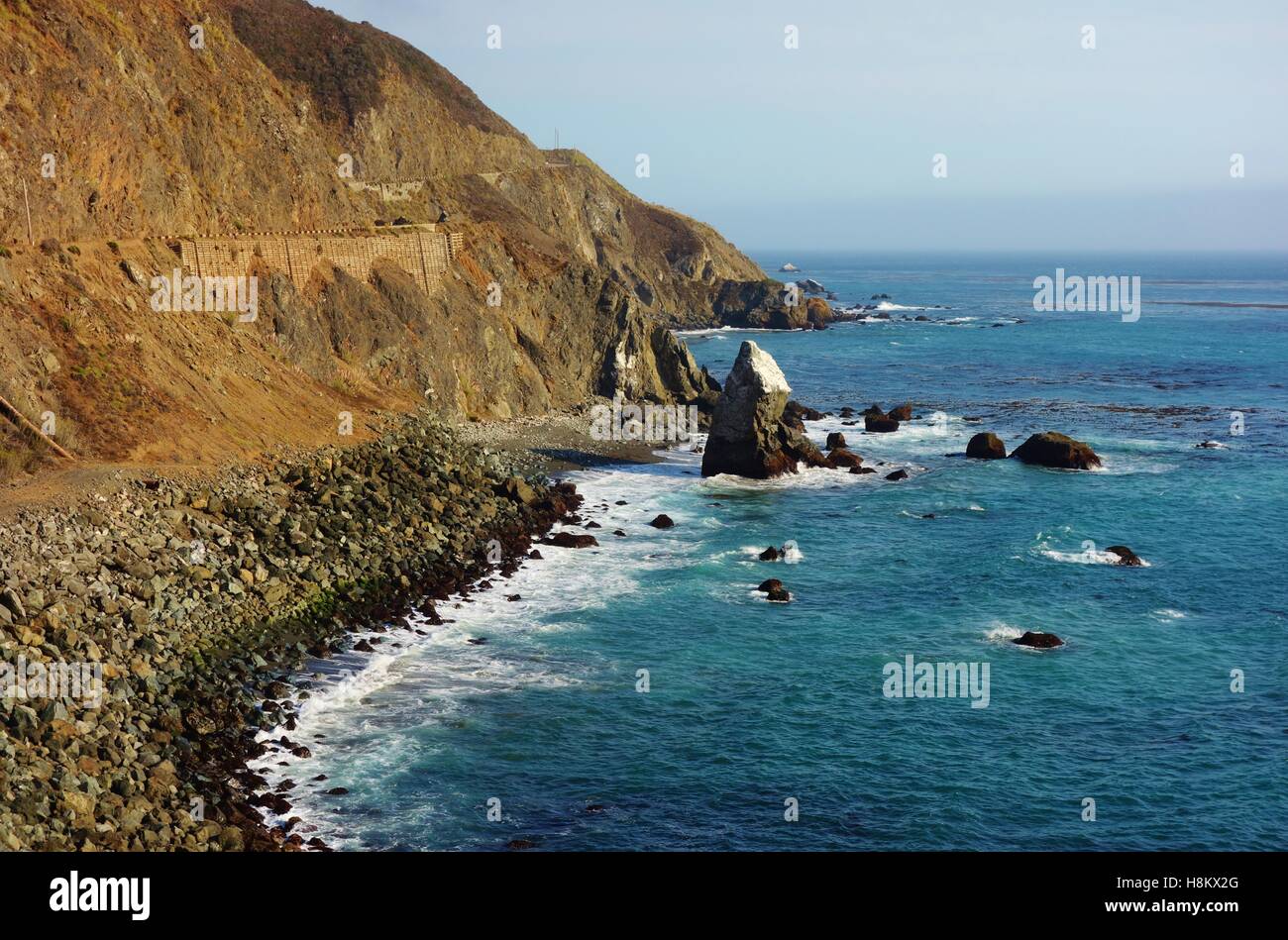 Driving in California on the Pacific Coast Highway (Route 1) from