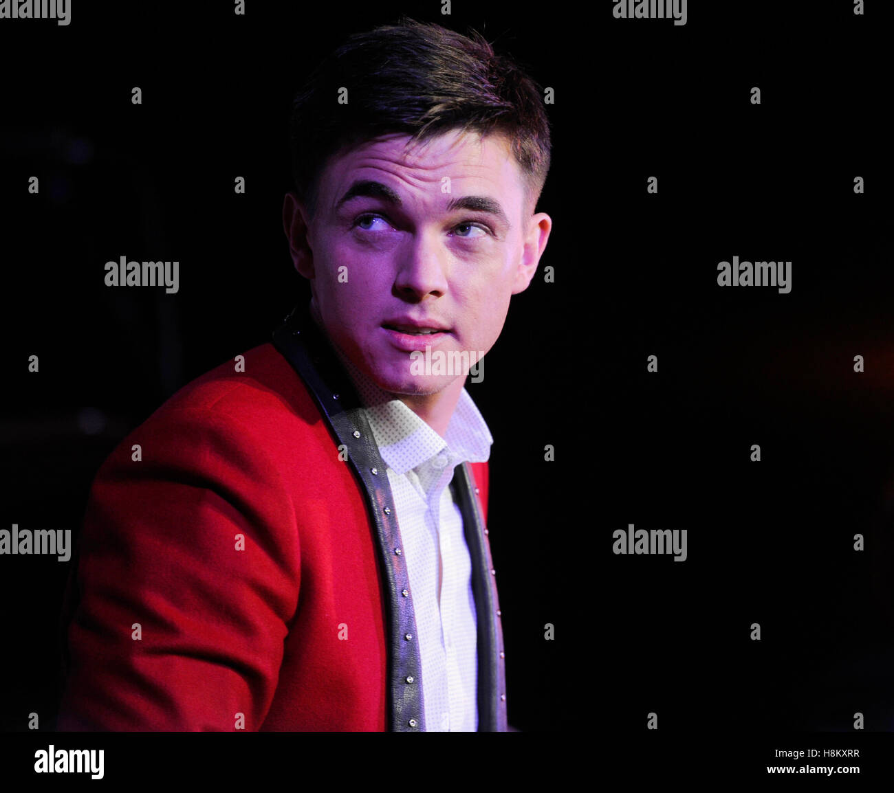 Jesse McCartney performs at the Citadel Outlets Christmas Tree Lighting and Concert on November 9, 2013 in Los Angeles California. Stock Photo