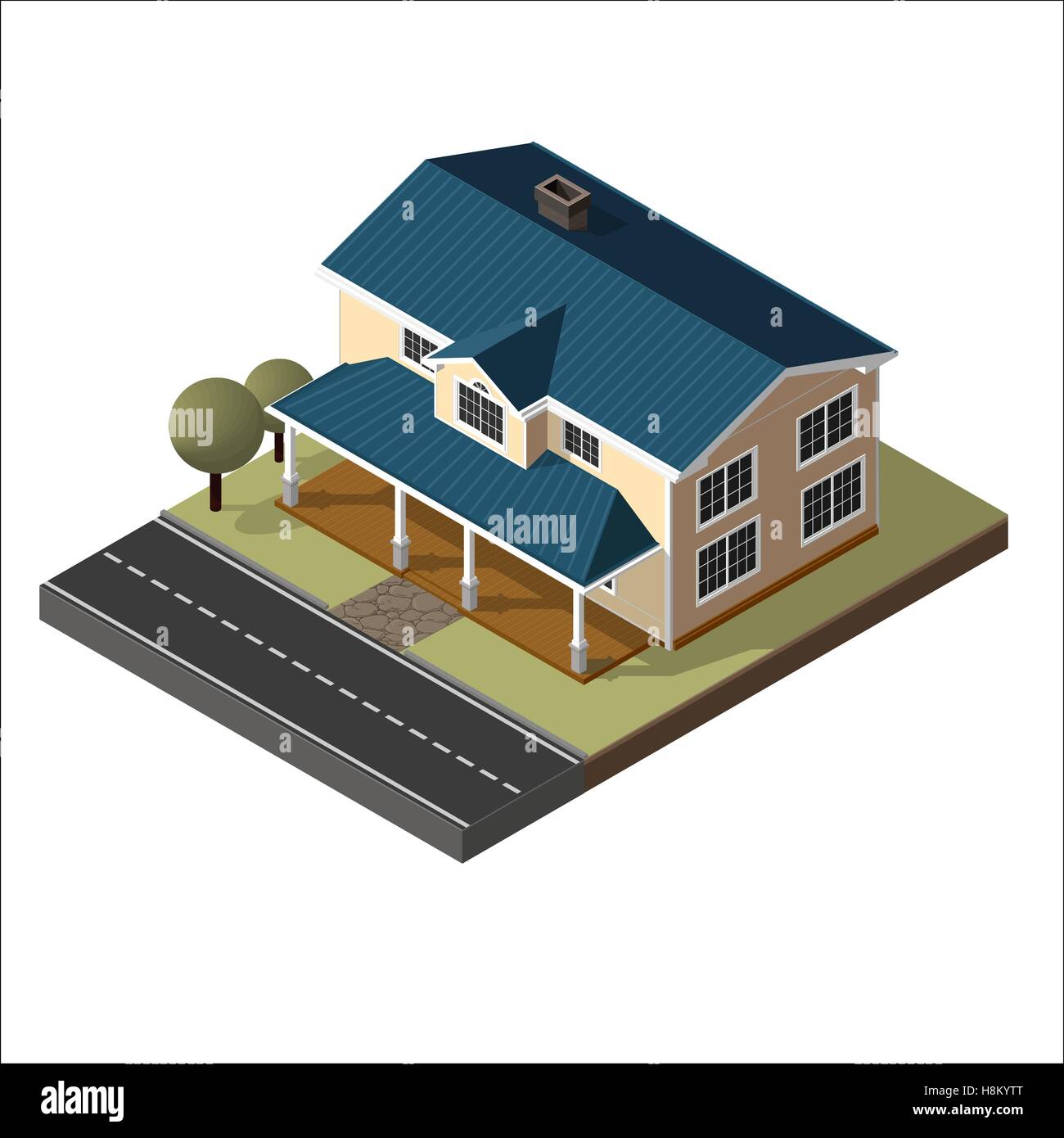 American Cottage, Small Wooden House Stock Vector Image & Art - Alamy