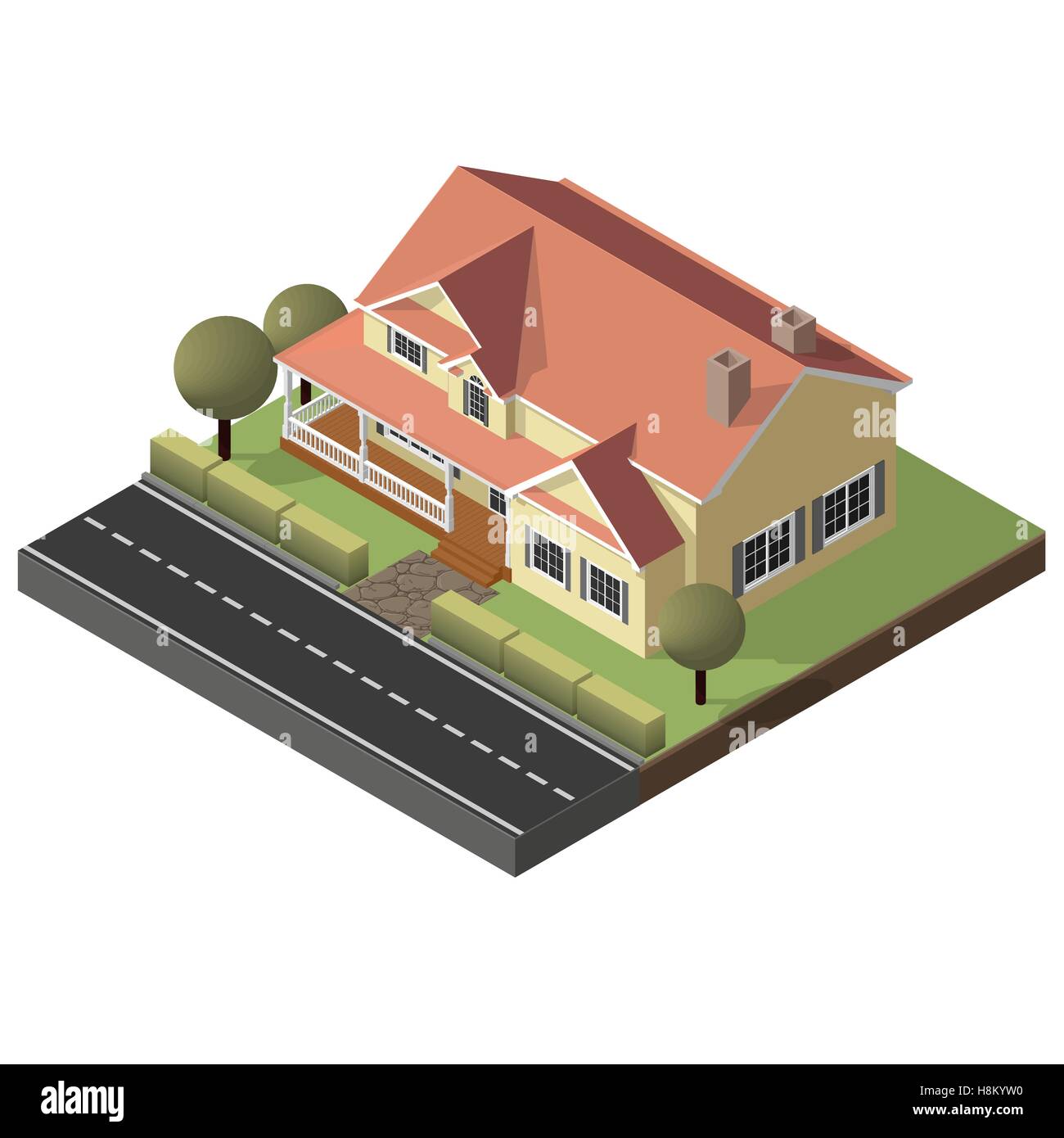 American Cottage, Small Wooden House Stock Vector Image & Art - Alamy