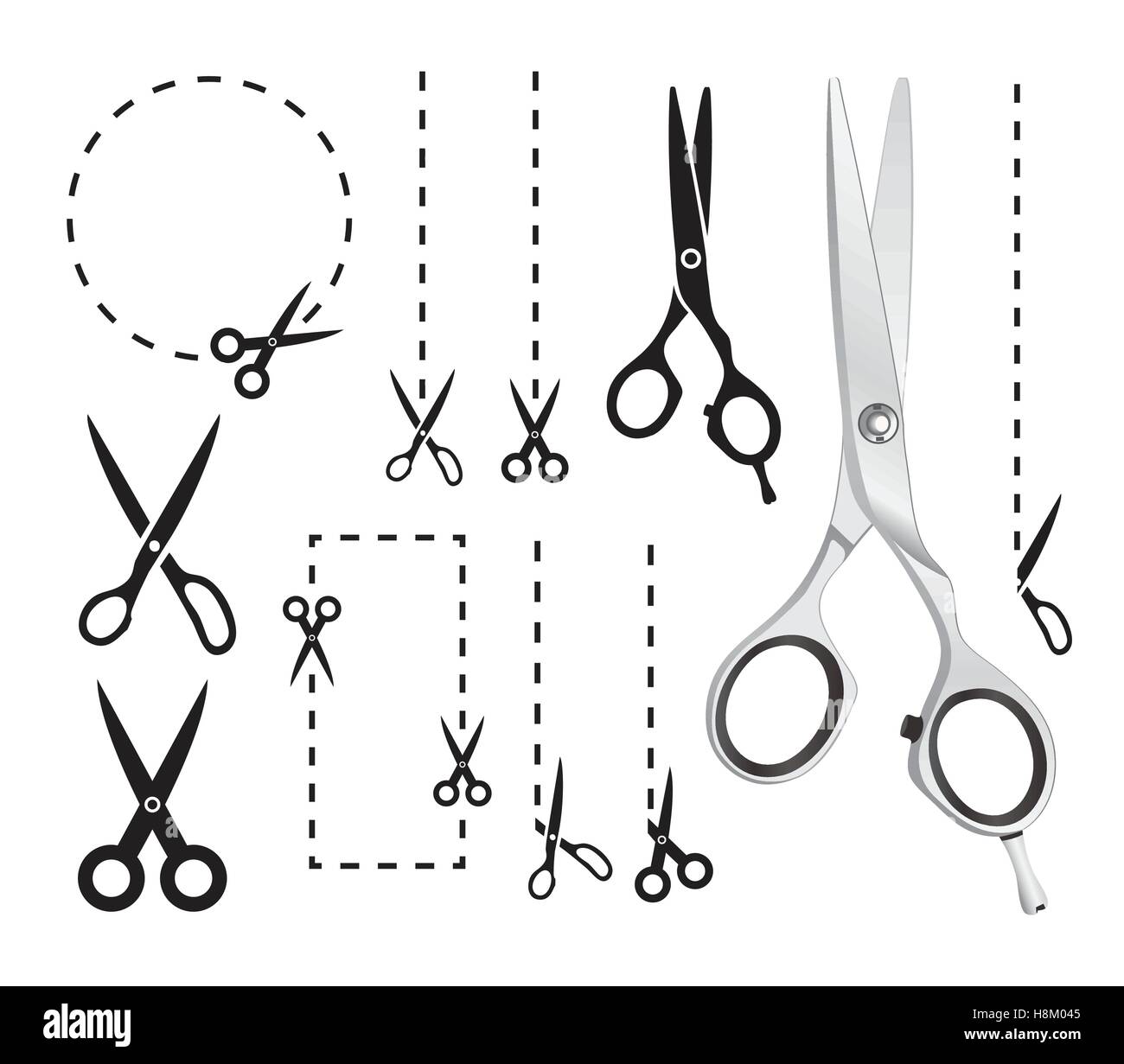 Big set of scissors on white background Stock Vector Image & Art Alamy
