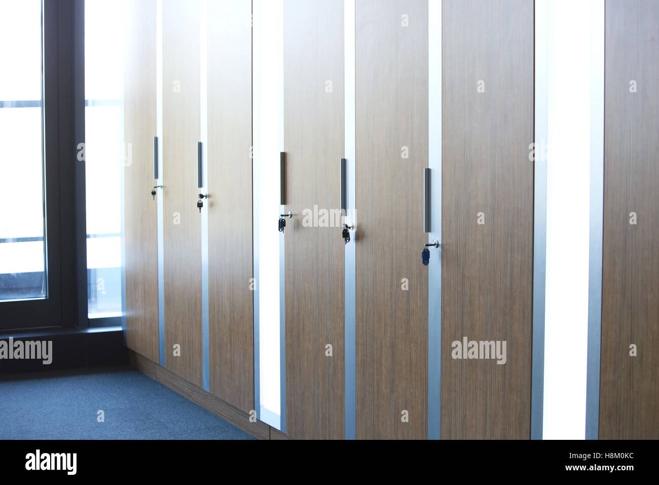 Closed cupboards of modern office Stock Photo
