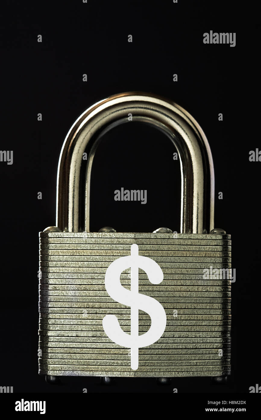 Padlock with Dollar symbol Stock Photo