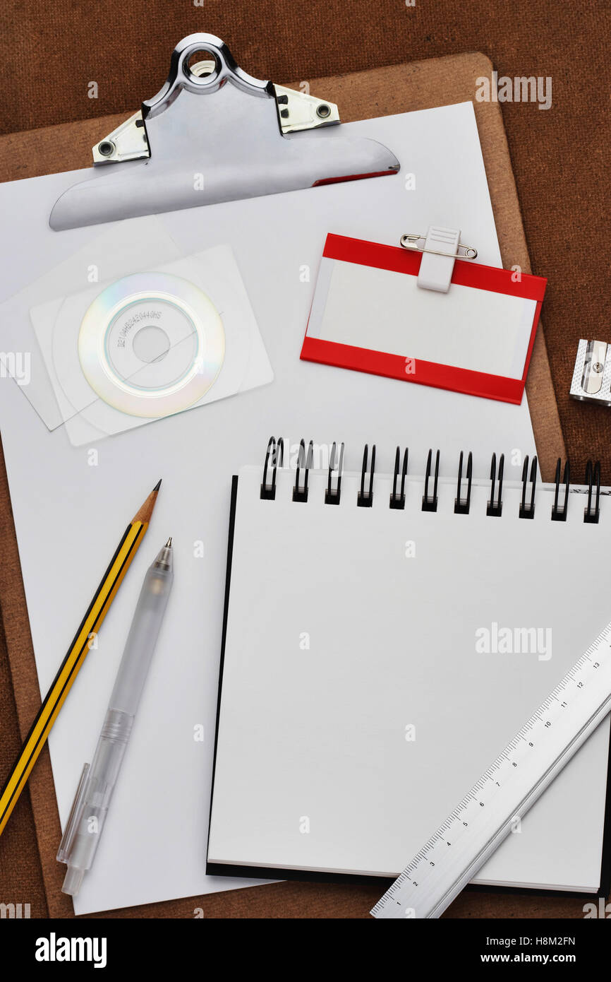 Clipboard and Notepads Stock Photo