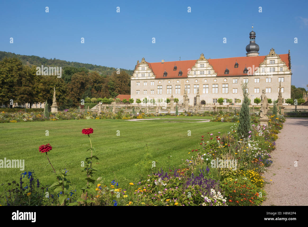 Rear view of the Weikersheim Palace Stock Photo