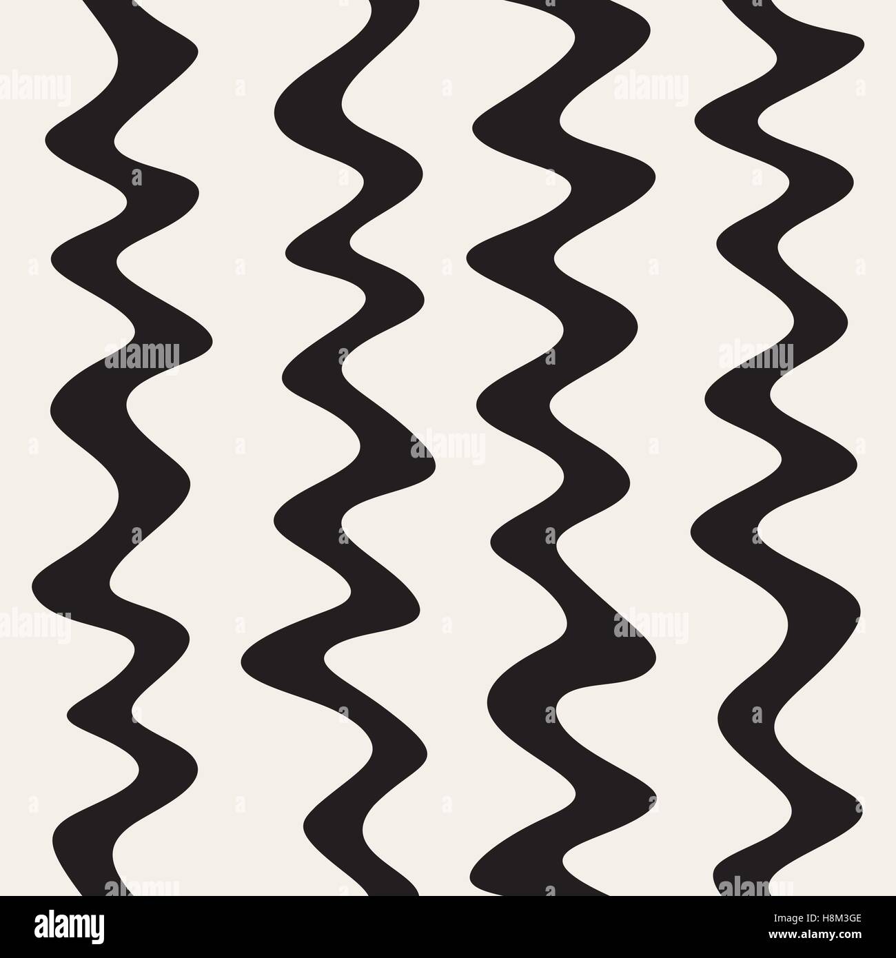 Vector Seamless Hand Drawn Wavy Vertical Stripes Pattern. Abstract ...