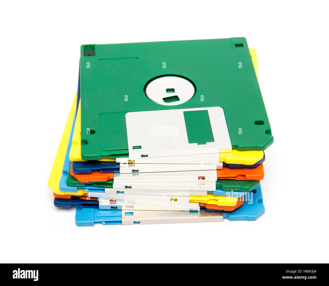 Isolated image of a stack of 3 1/2" floppy disks Stock Photo Alamy