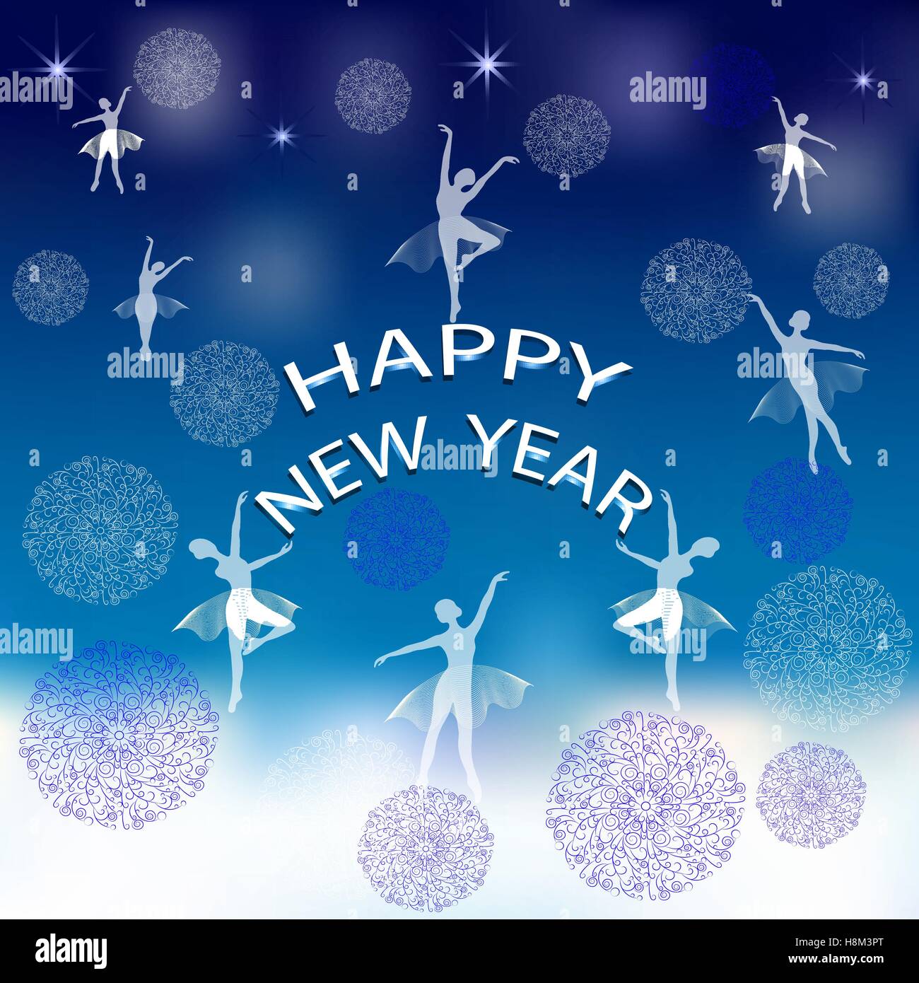 Happy New Year lettering greeting card Stock Vector Image & Art - Alamy