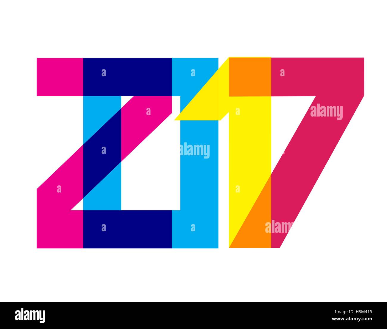 Colorful 2017 New Year Banner Stock Vector