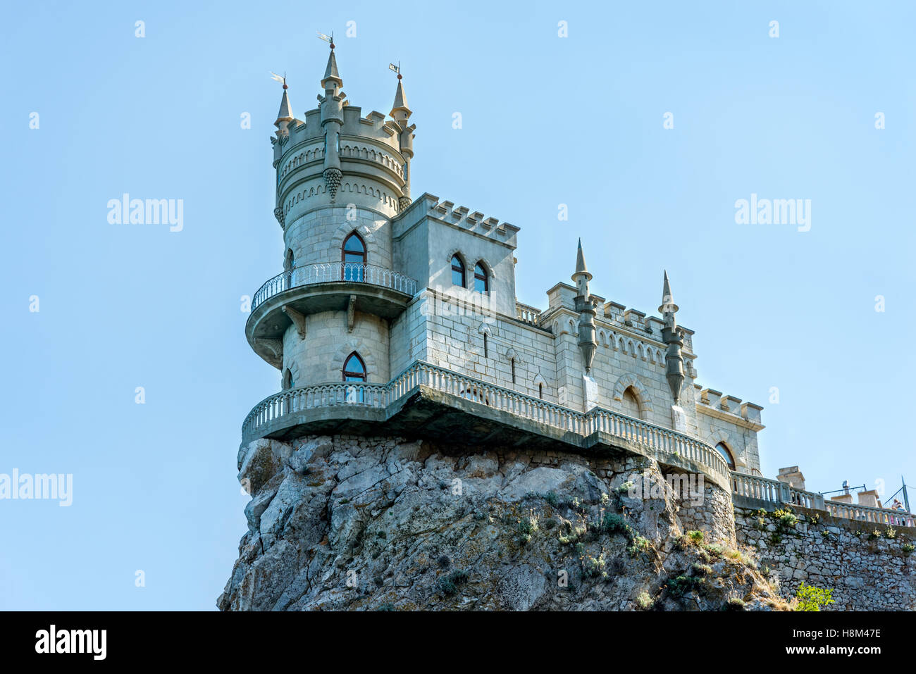 The ancient castle Swallow's Nest on a background of blue sky Stock Photo