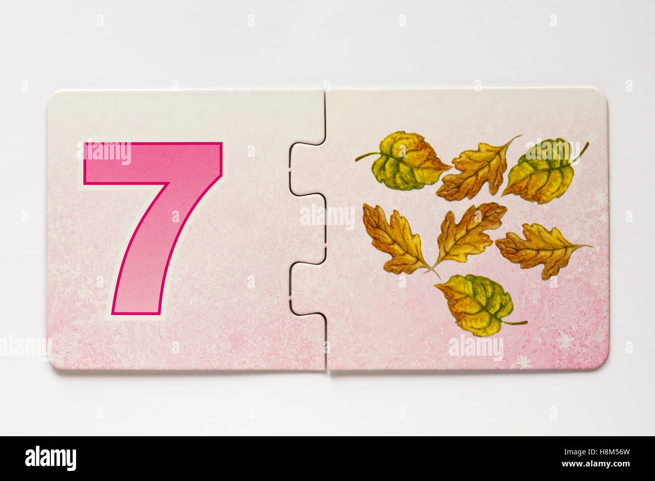 Shirley Barber's Fairies Number Match jigsaw puzzle pieces - Number 7 Stock Photo
