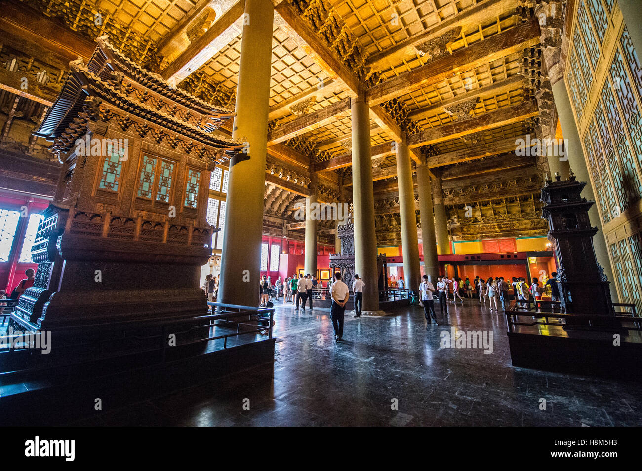 Beijing China - The ornamented architecture inside the Palace Museum located in the Forbidden City. Stock Photo