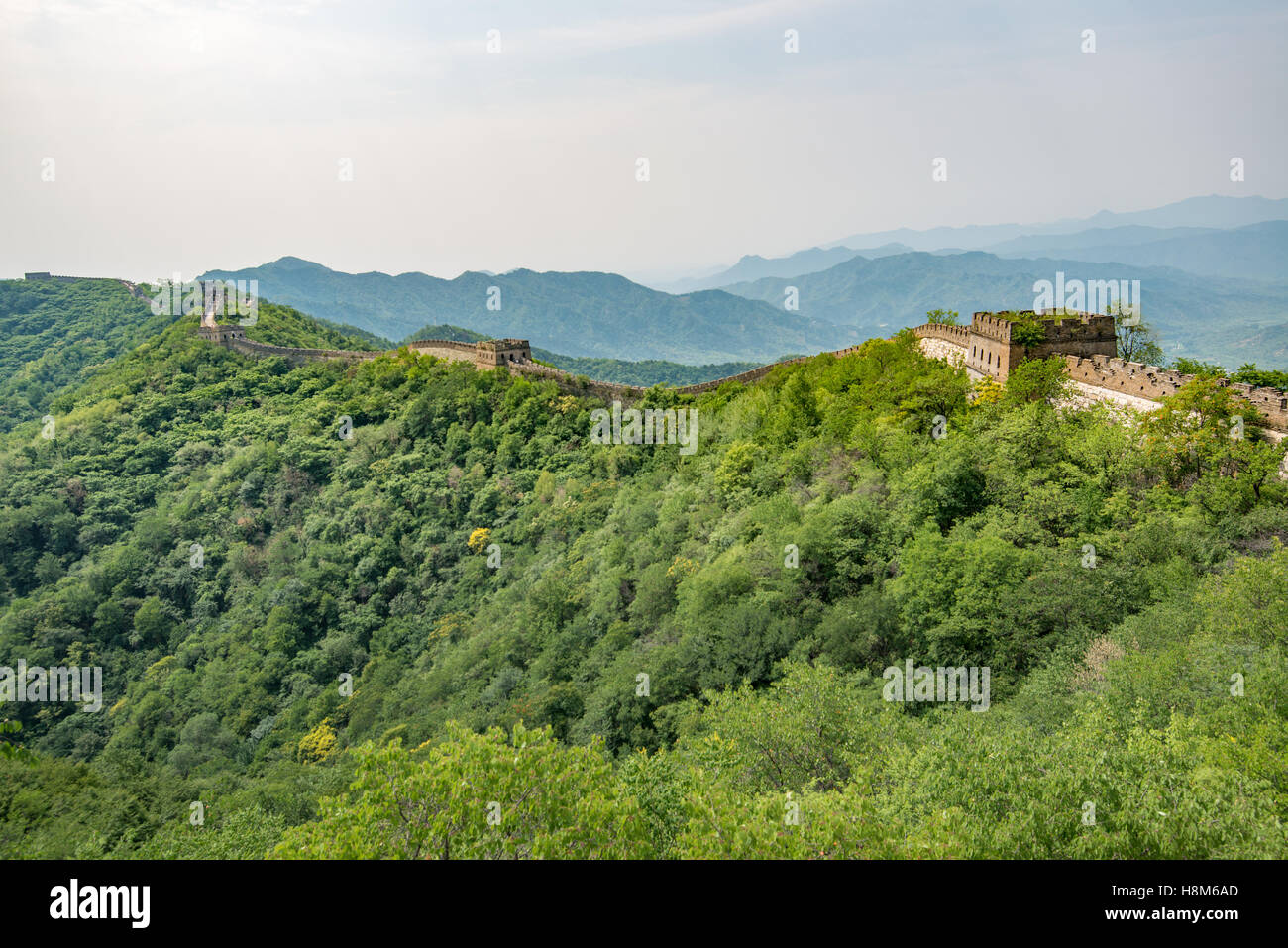 Mutianyu, China Landscape view of the Great Wall of China. The wall