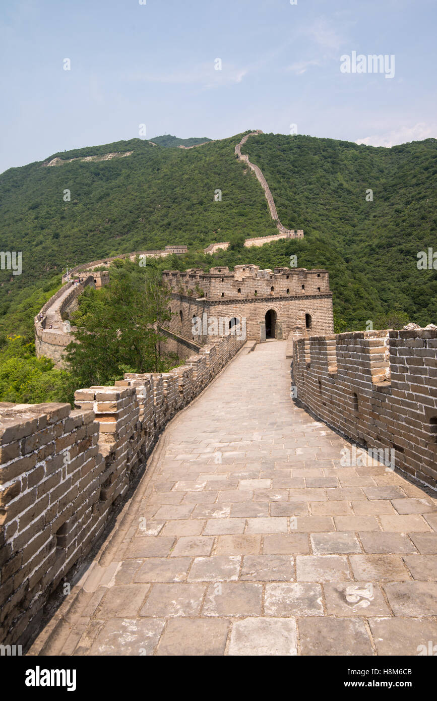 Mutianyu, China Landscape view of the Great Wall of China. The wall