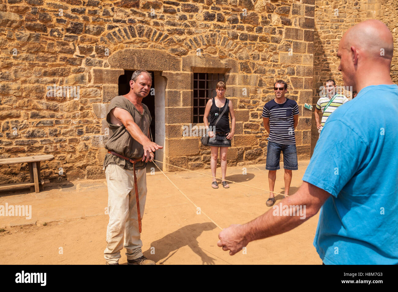 Our guide giving a lesson on how angles were measured in olden times