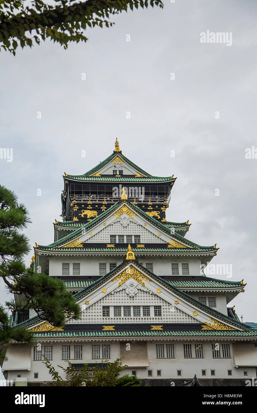 View at the Osaka castle in Japan Stock Photo