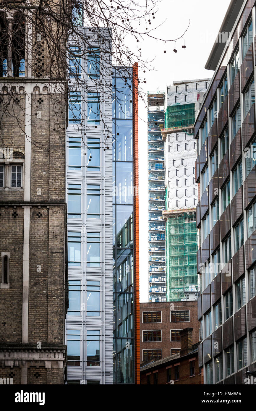 Contrast of old traditional and modern architecture in Bloomsbury ...