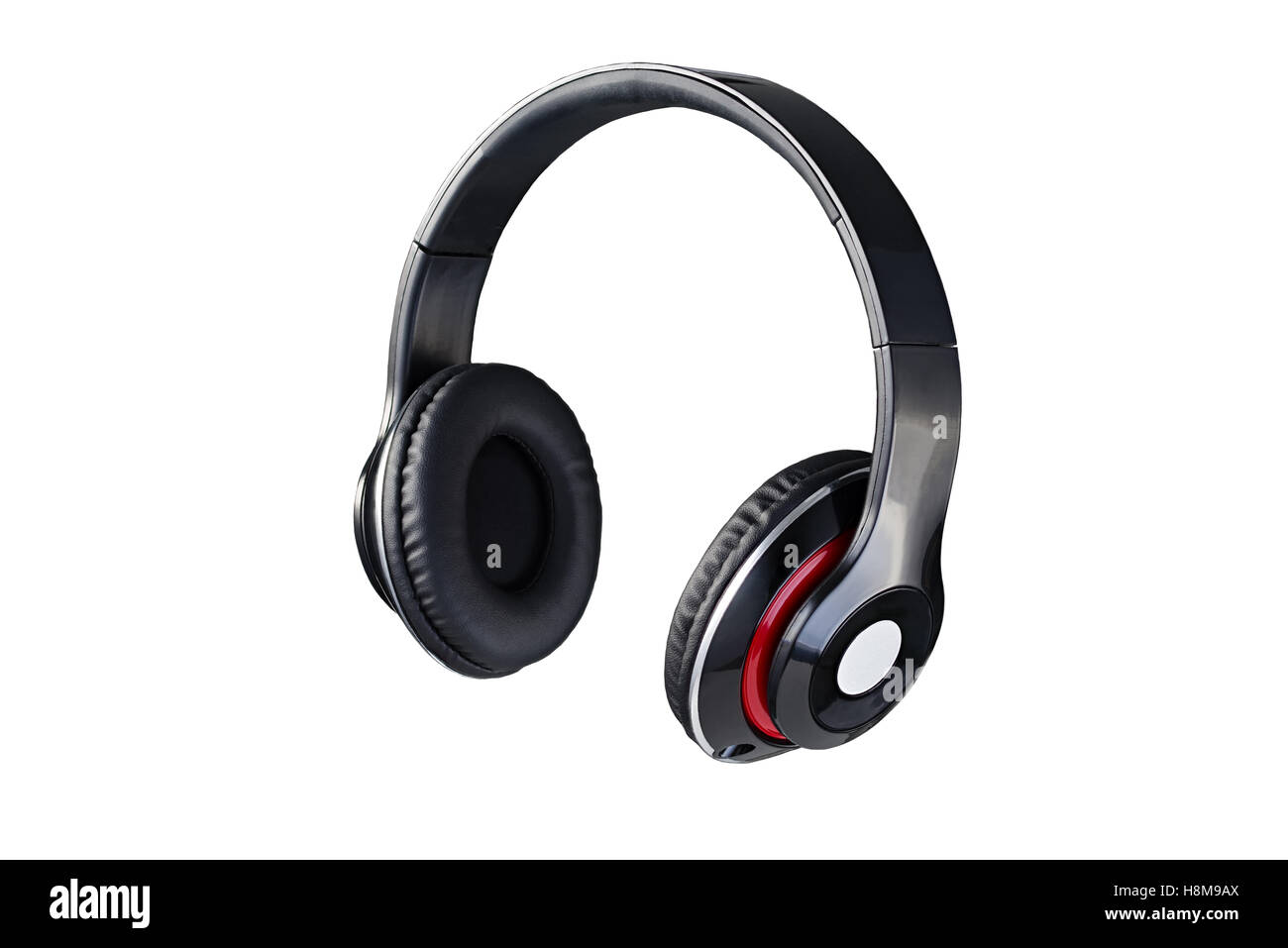 Wireless black headphones 3/4 view isolated on white background Stock Photo Alamy