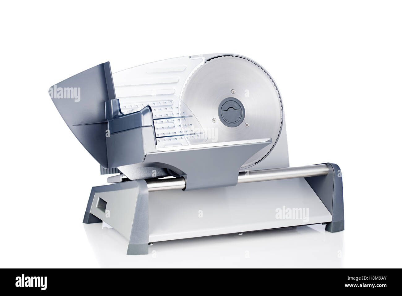 Domestic food slicer front view isolated on white background Stock