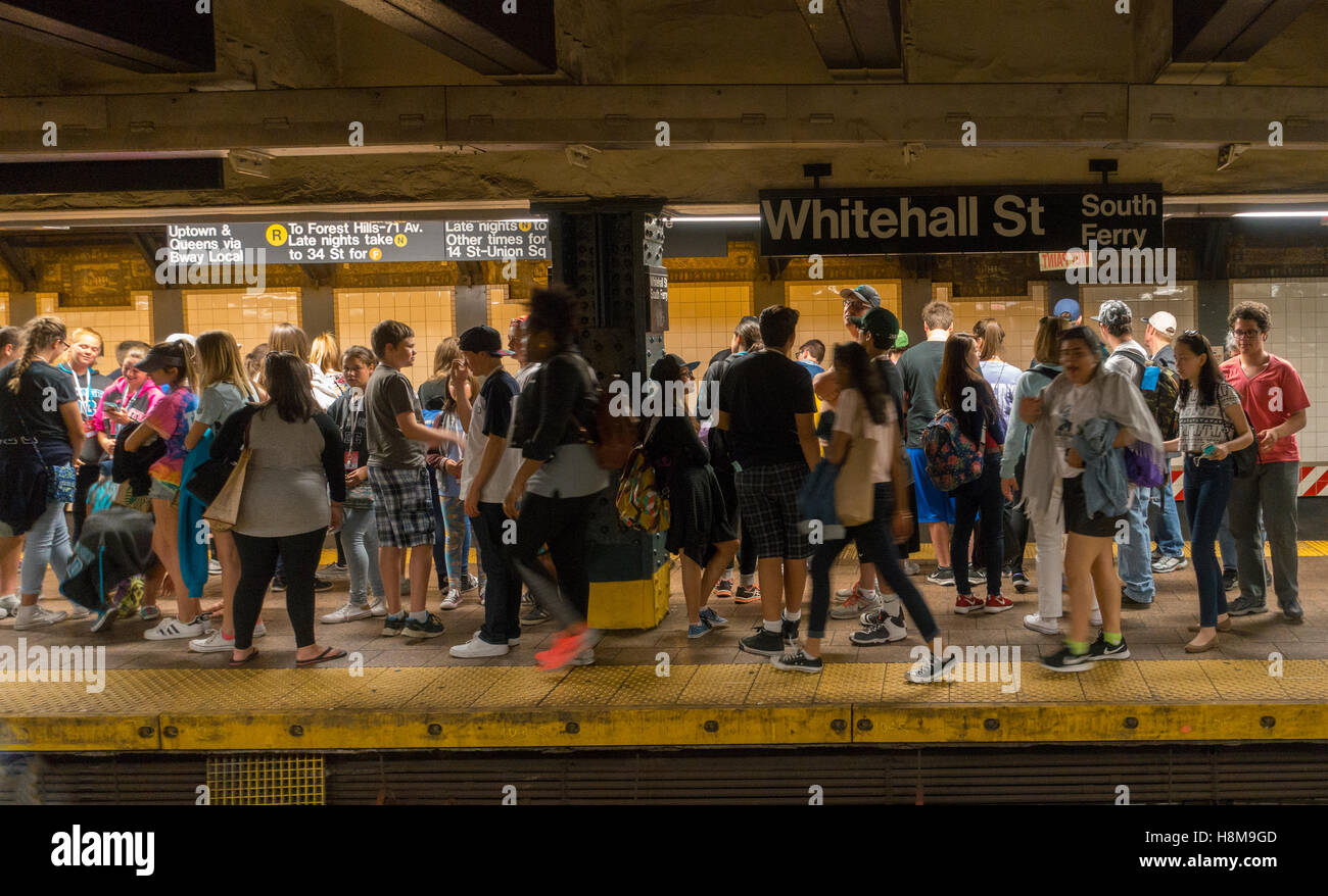 Whitehall subway station NYC Stock Photo
