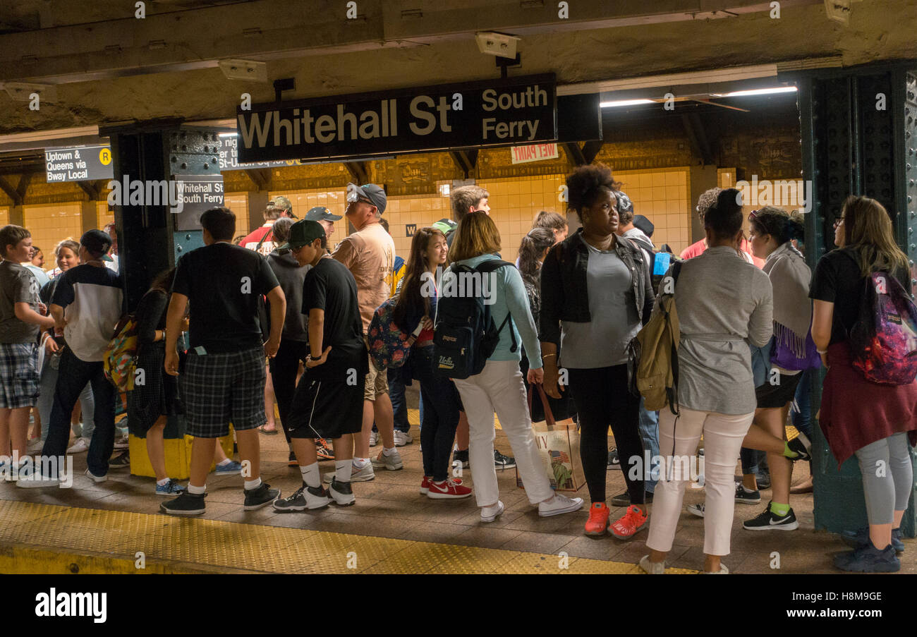 Whitehall subway station NYC Stock Photo
